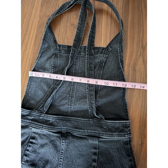 Madewell Tapered Black Denim Overalls Women Size 2 Clybourn Wash Crisscross Back - Picture 11 of 16